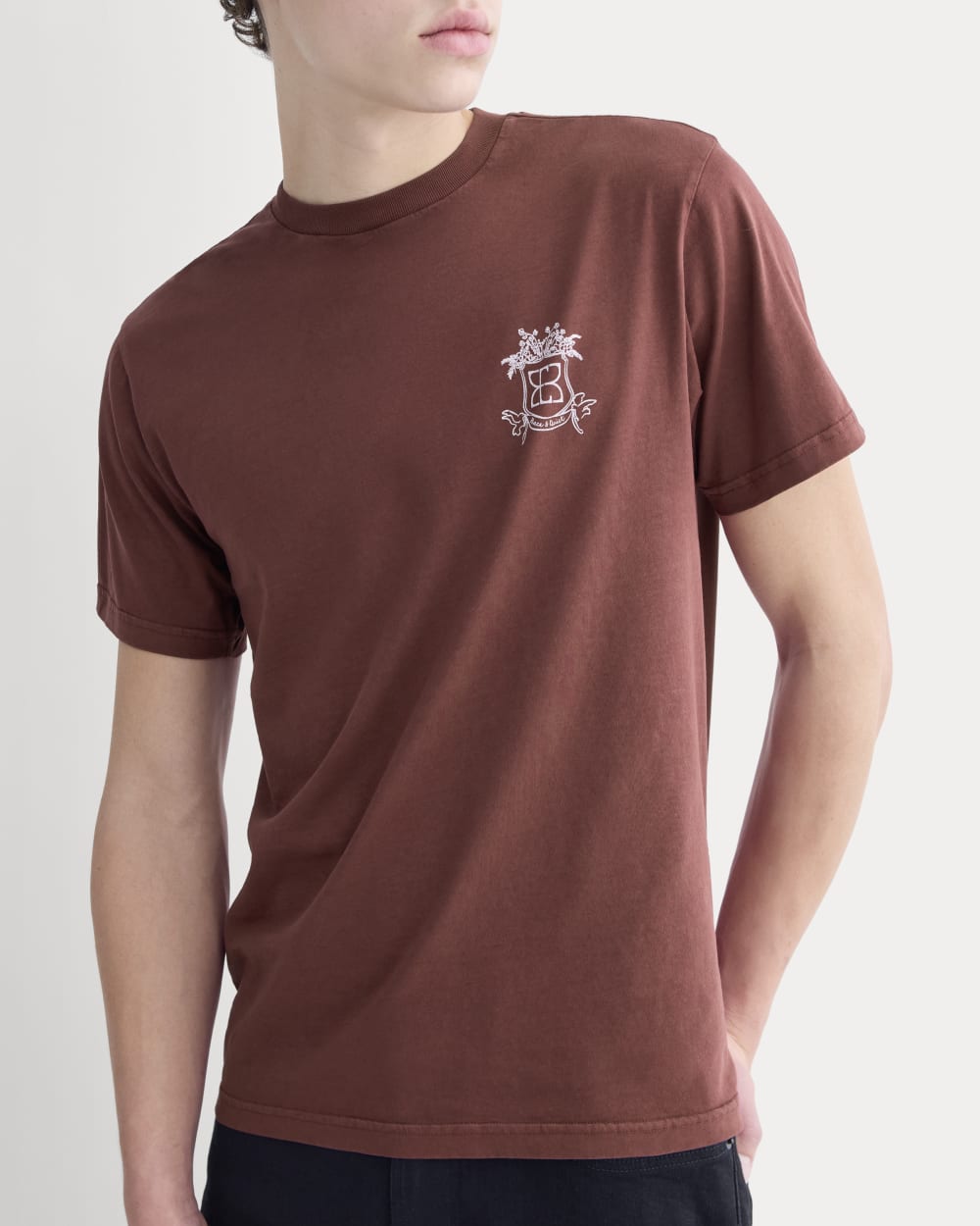 Everlane x Peace and Quiet Crest Graphic Tee | Wine