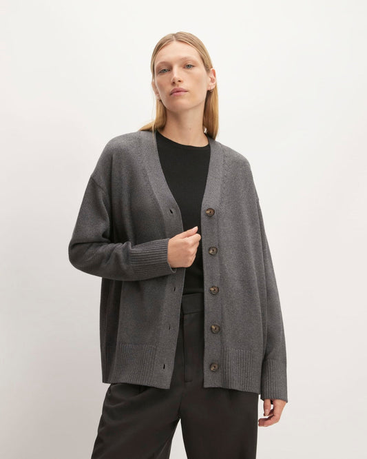 The Organic Cotton Cardigan | Heathered Charcoal
