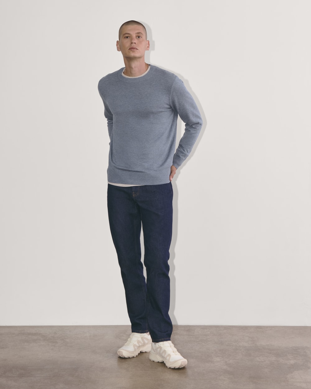 The No-Sweat Sweater | Uniform | Heather Sage Blue
