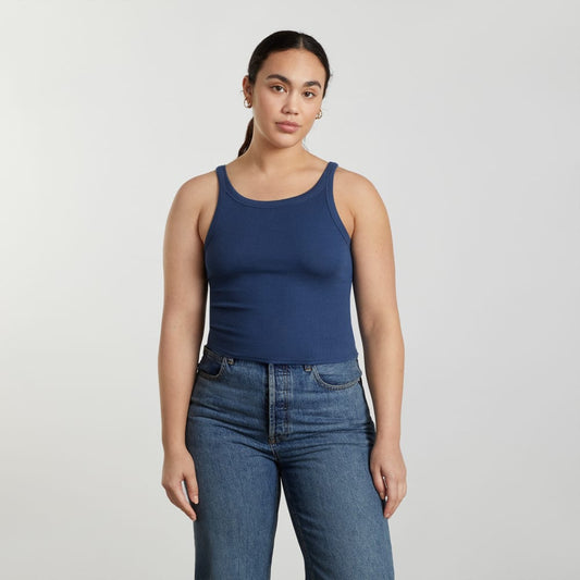 The Pima Micro-Rib Short Tank | Dark Royal