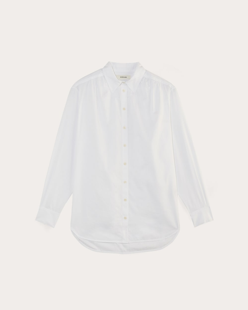 The Gathered Shirt in Silky Cotton | White