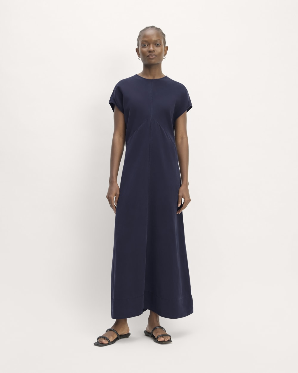 The TENCEL™ Short-Sleeve Midi Dress | Navy