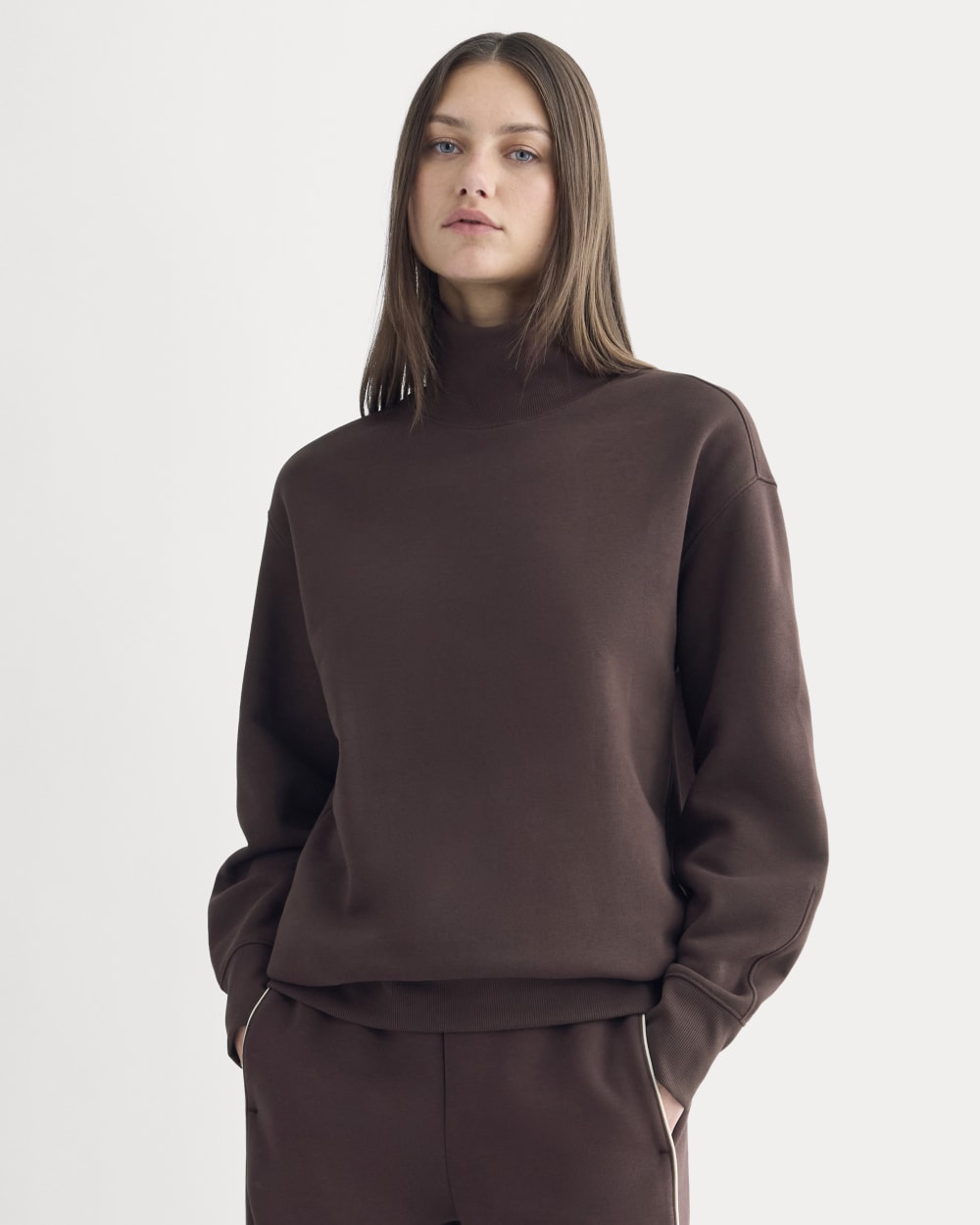 Luxe Fleece Turtleneck | Dark Chocolate