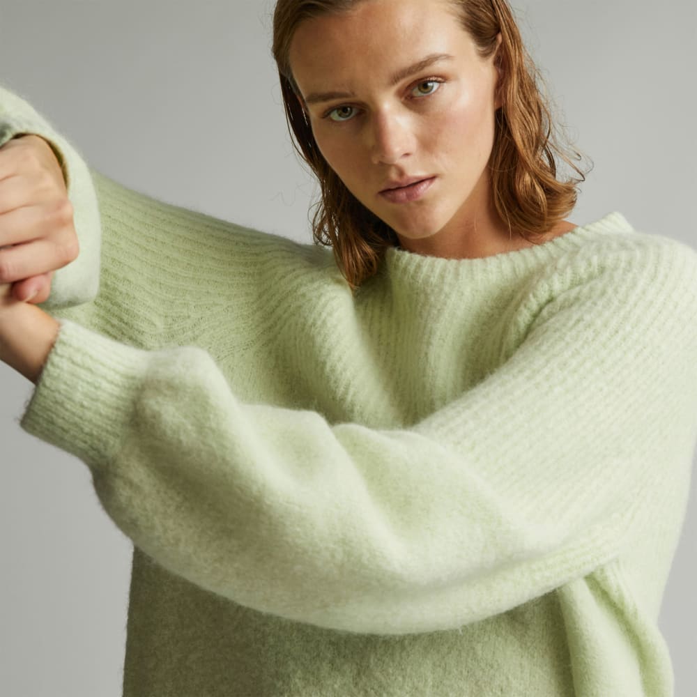 The SuperFuzz Alpaca Oversized Crew | Seafoam Green